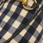 Gucci Princetown Plaid Horsebit Sandals Slippers Slip Ons Navy — view 9