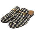 Gucci Princetown Plaid Horsebit Sandals Slippers Slip Ons Navy