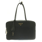 Prada Large Re-Nylon Tote Large Nylon Hand Triangle Plate Logo Black BB