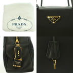 Prada Large Re-Nylon Tote Large Nylon Hand Triangle Plate Logo Black BB — view 8
