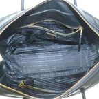 Prada Large Re-Nylon Tote Large Nylon Hand Triangle Plate Logo Black BB — view 5