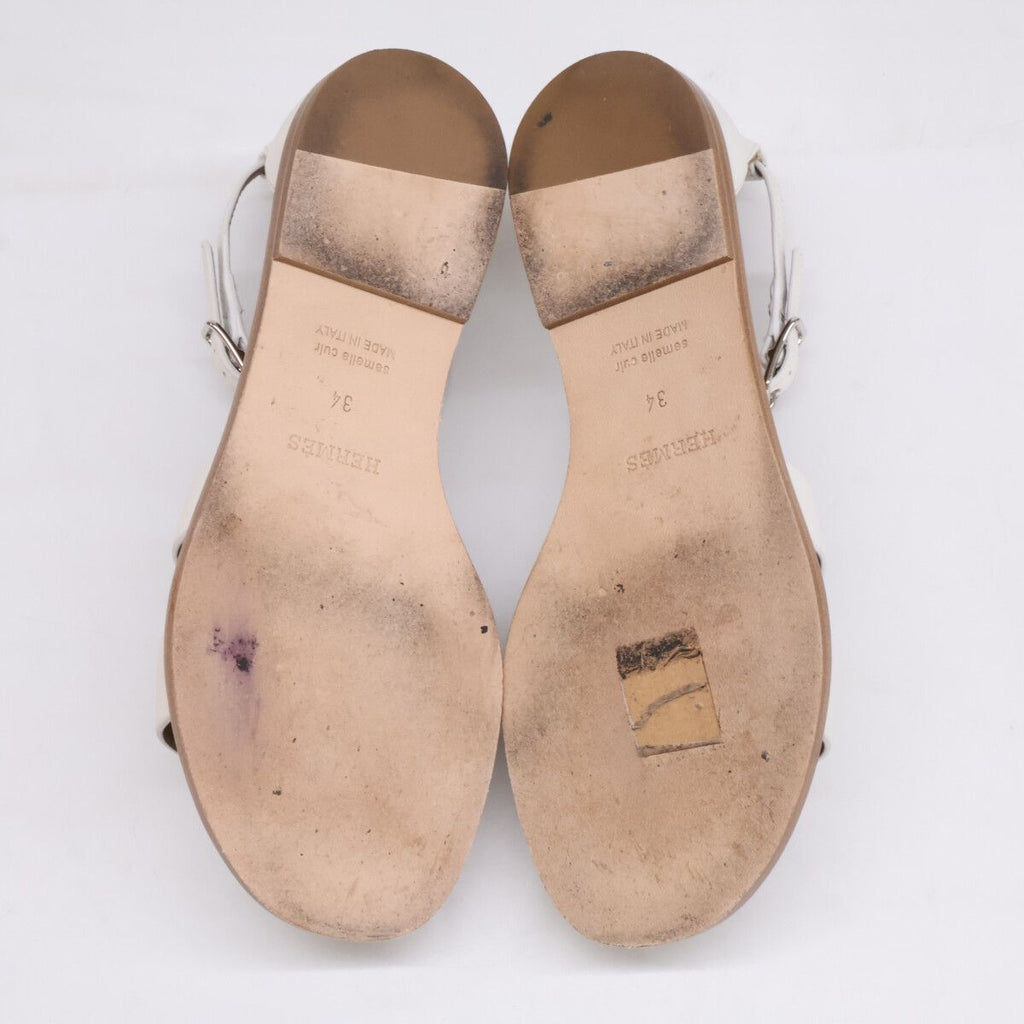 Hermes White Suntory Sandals — view 6