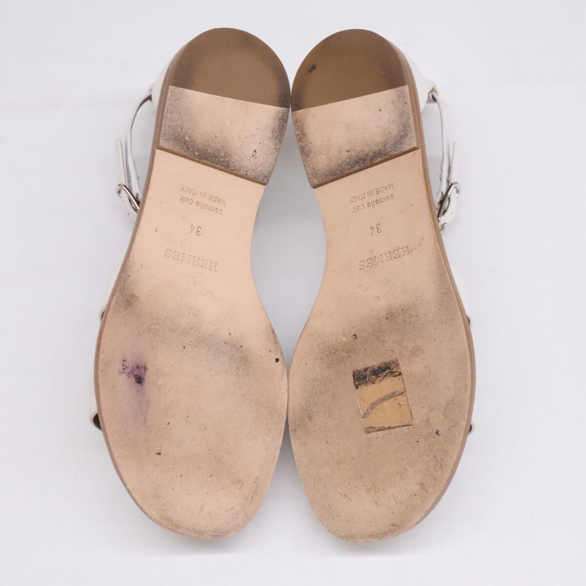 Hermes White Suntory Sandals — view 6