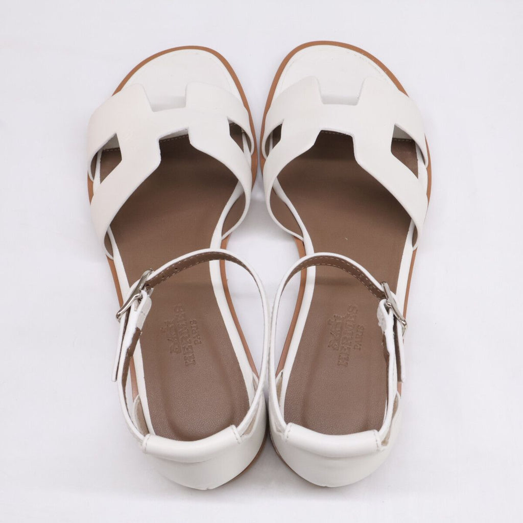 Hermes White Suntory Sandals — view 5