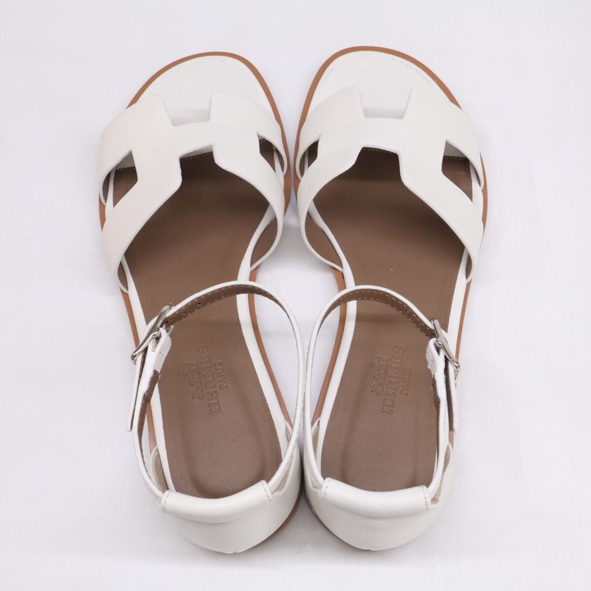 Hermes White Suntory Sandals — view 5