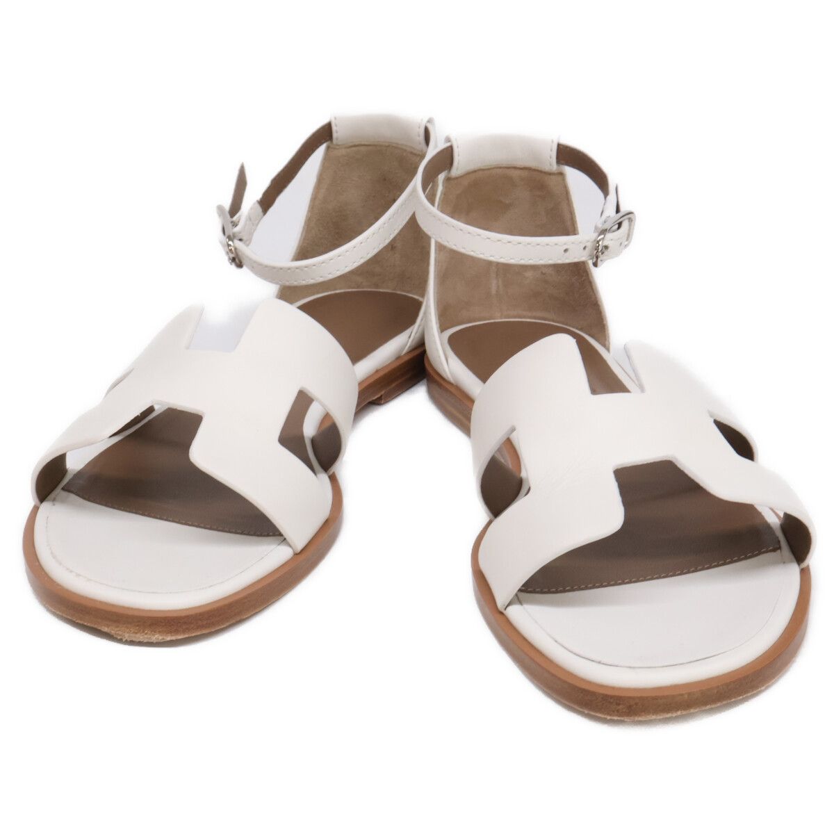 Hermes White Suntory Sandals