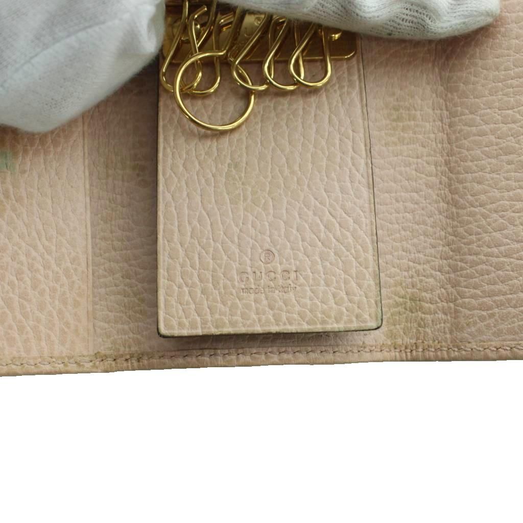 Gucci Key Case Logo 6 Leather Marmont Pink Key Holder — view 8