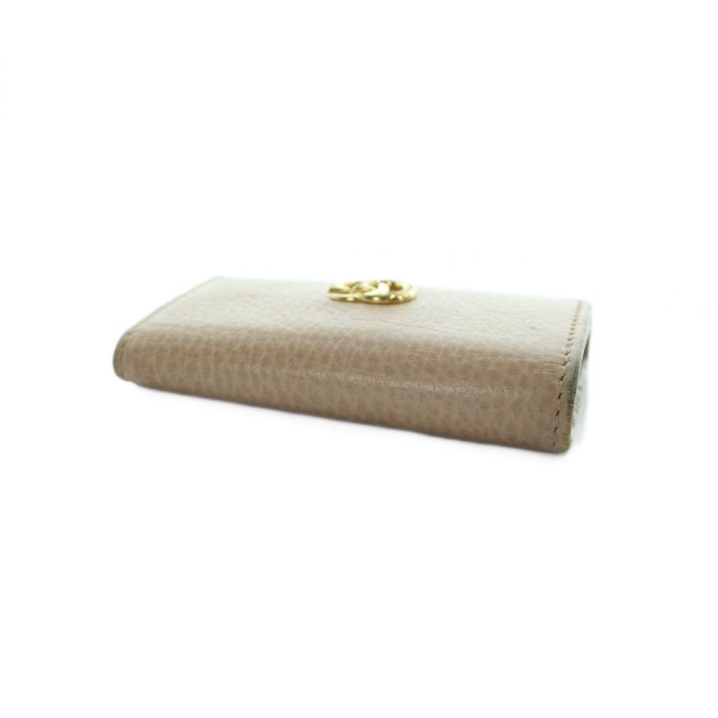 Gucci Key Case Logo 6 Leather Marmont Pink Key Holder — view 3