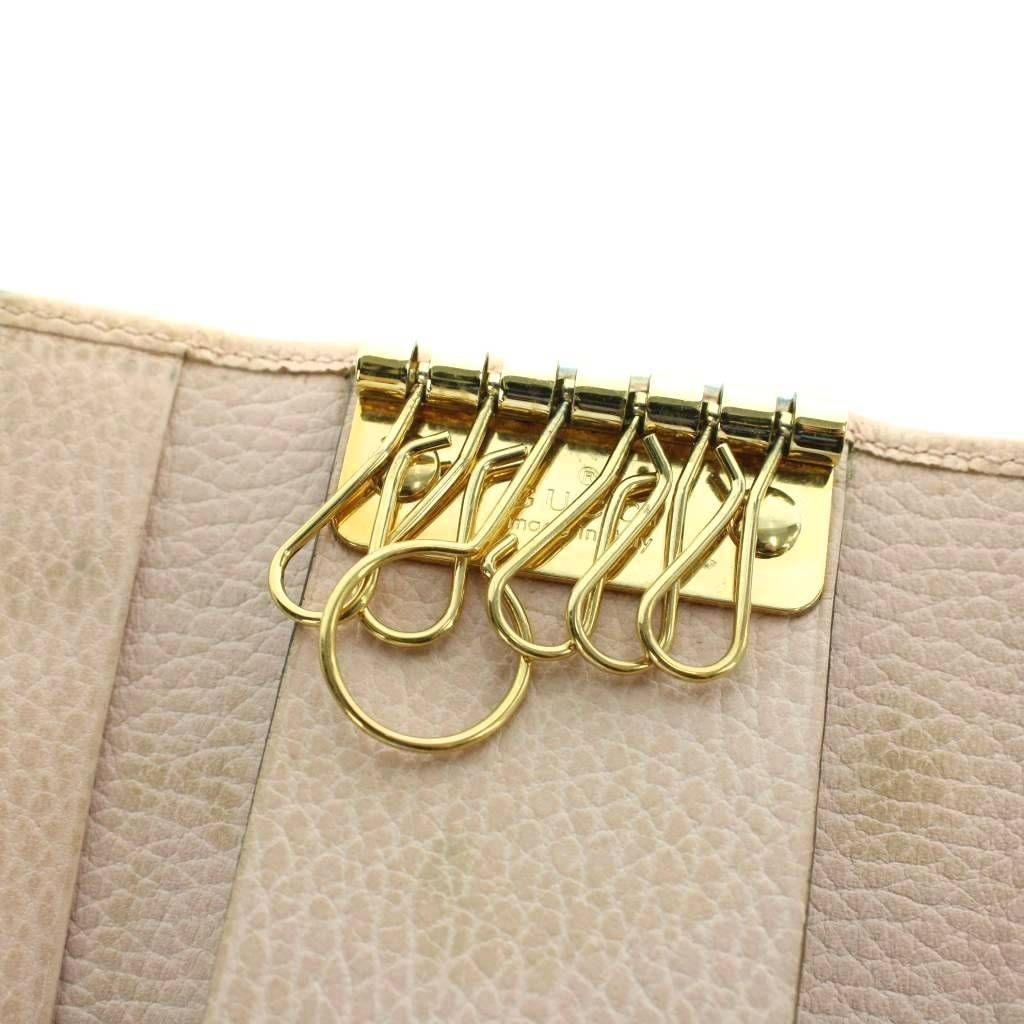 Gucci Key Case Logo 6 Leather Marmont Pink Key Holder — view 7