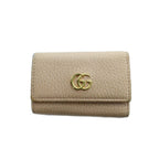 Gucci Key Case Logo 6 Leather Marmont Pink Key Holder