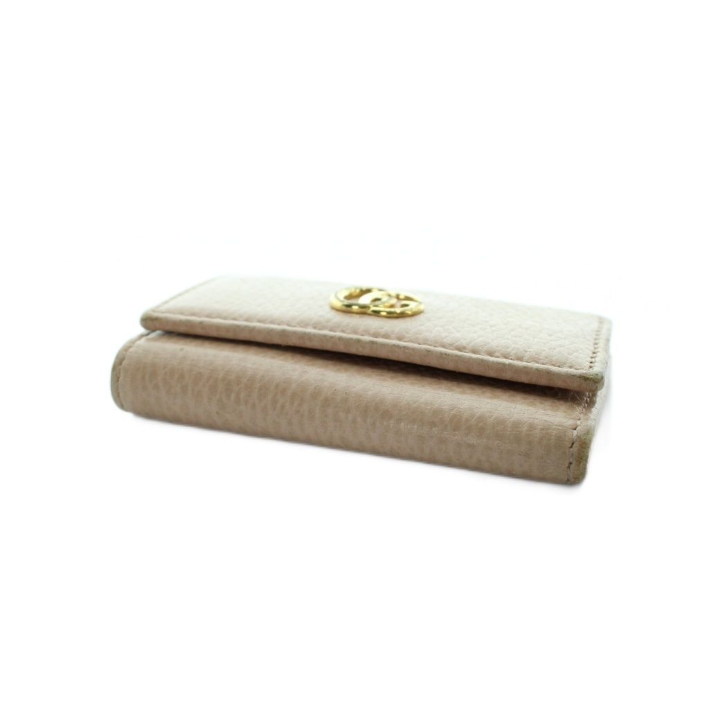 Gucci Key Case Logo 6 Leather Marmont Pink Key Holder — view 4