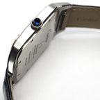 Cartier Santos Dumont LM SS PG Leather Silver Hand Wound Watch — view 9