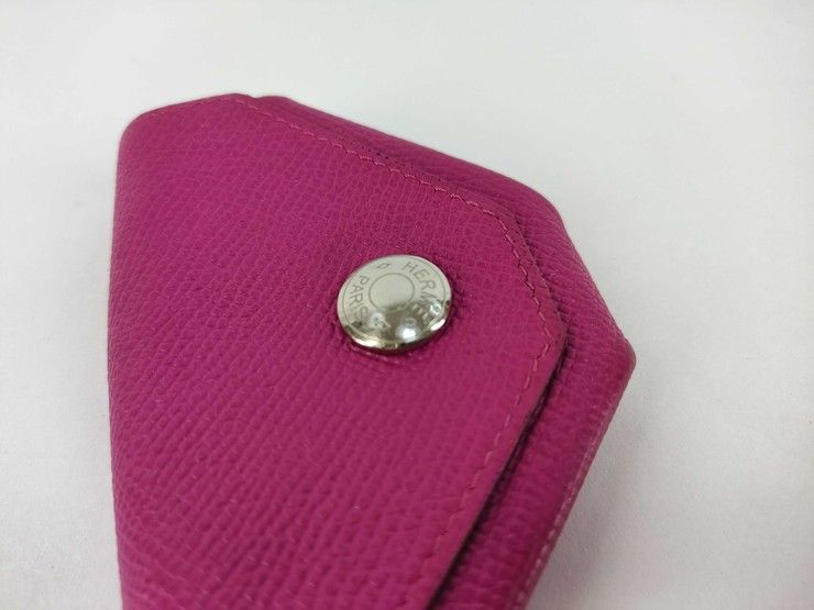 Hermes Coin Case le Van Quatre Pink Veau Epsom Silver — view 6