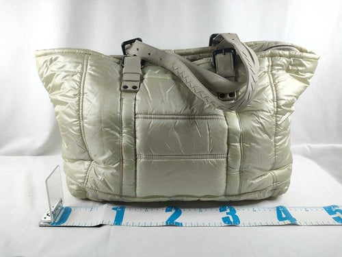 Bottega Veneta Tote Spinner Yellow Beige Nylon Leather Intrecciato Shoulder — view 2