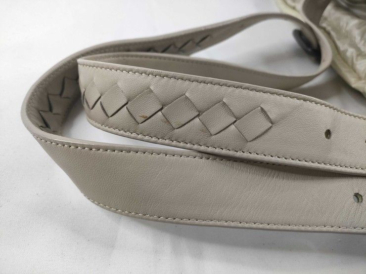 Bottega Veneta Tote Spinner Yellow Beige Nylon Leather Intrecciato Shoulder — view 7