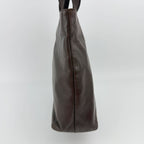 Prada Triangle Logo Tote Leather Brown Vintage — view 5