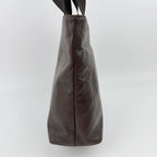 Prada Triangle Logo Tote Leather Brown Vintage — view 6