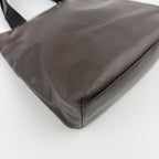 Prada Triangle Logo Tote Leather Brown Vintage — view 9