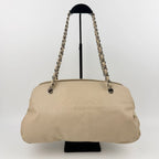 Chanel Chain Shoulder Boston Bag Caviar Leather Beige Silver Vintage — view 2