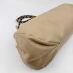 Chanel Chain Shoulder Boston Bag Caviar Leather Beige Silver Vintage — view 9