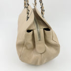 Chanel Chain Shoulder Boston Bag Caviar Leather Beige Silver Vintage — view 4