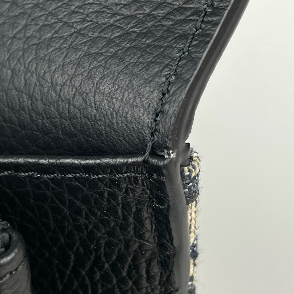Dior Trotter Pattern Bifold Wallet Saddle Canvas Black — view 5