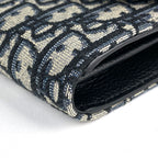 Dior Trotter Pattern Bifold Wallet Saddle Canvas Black — view 3