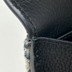 Dior Trotter Pattern Bifold Wallet Saddle Canvas Black — view 4
