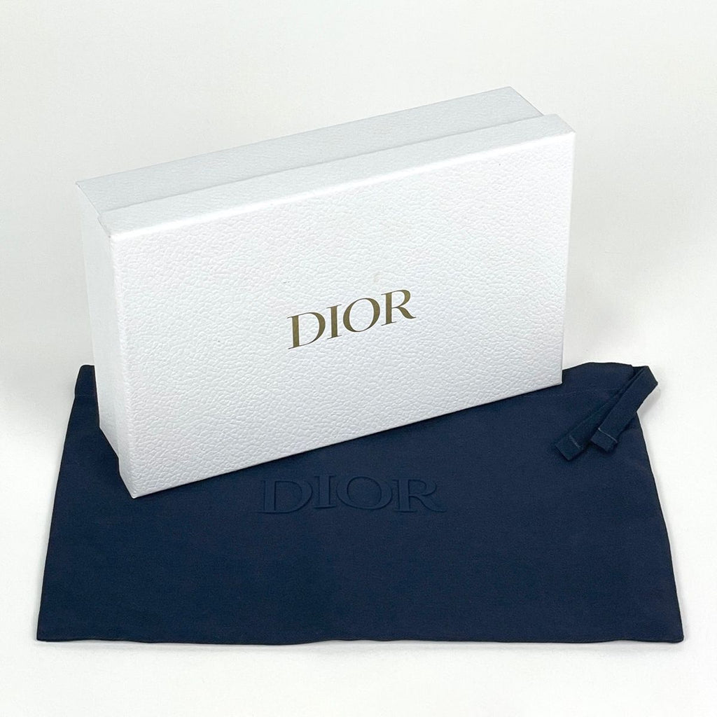 Dior Trotter Pattern Bifold Wallet Saddle Canvas Black — view 8