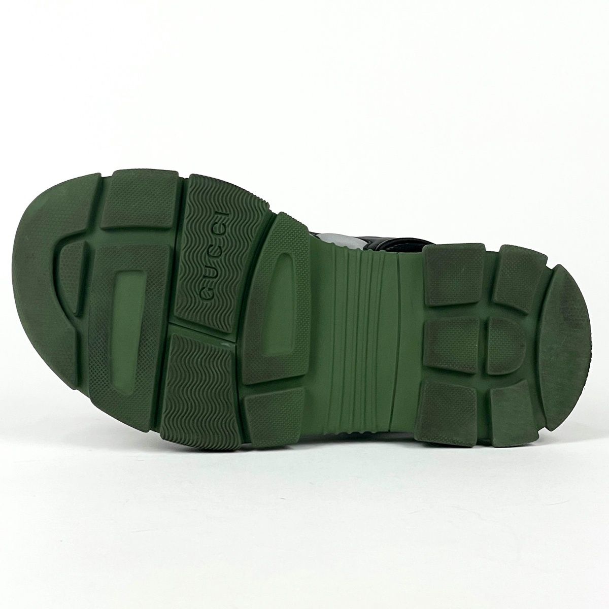 Gucci Logo Mesh Sandals Shoes Leather Rubber Khaki — view 2