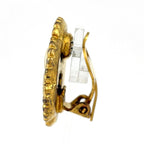 Chanel CC Logo Earrings Flower Motif Gold Plated — view 2