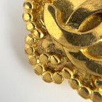 Chanel CC Logo Earrings Flower Motif Gold Plated — view 4