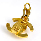 Chanel CC Logo Earrings Turnlock Gold Plated — view 3