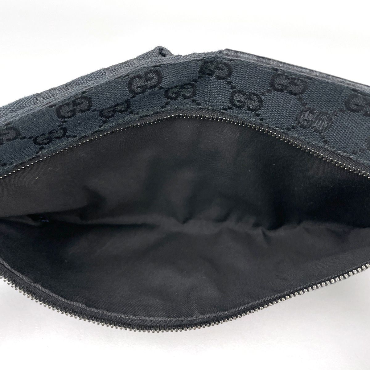 Gucci GG Pattern Waist Bag Pouch Canvas Black — view 7