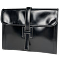 Hermes Gije GM Clutch Box Calf Black