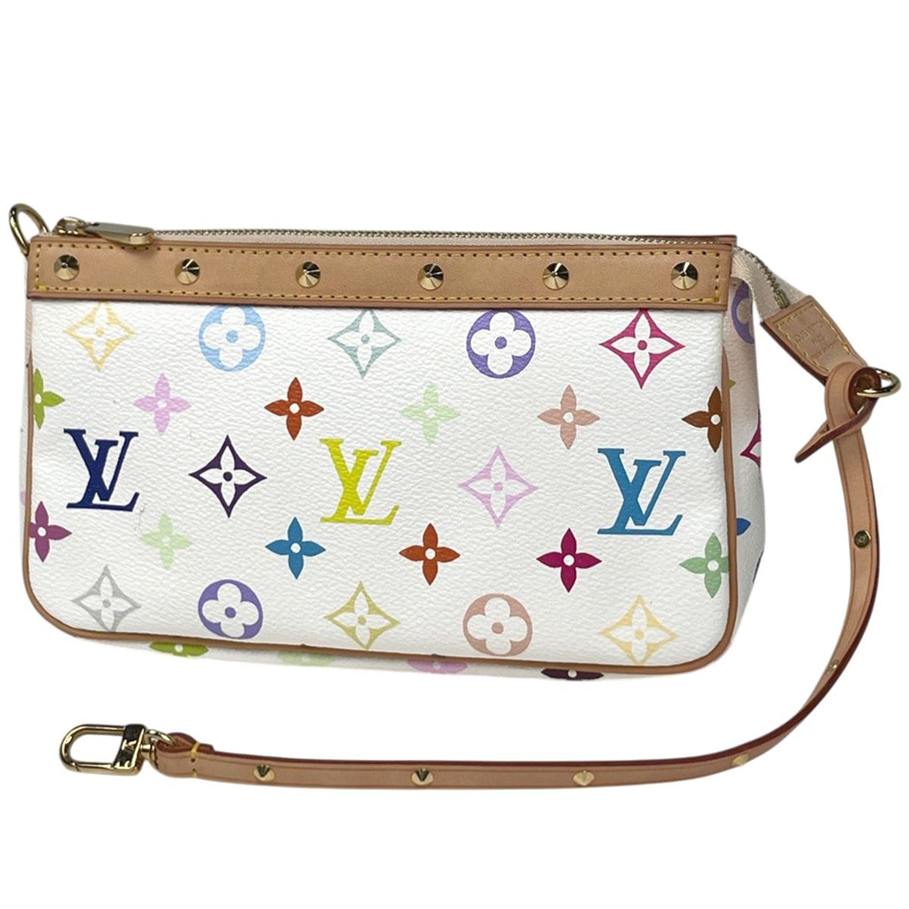 Louis Vuitton Pochette Studs Makeup Pouch Monogram Multicolor Blanc