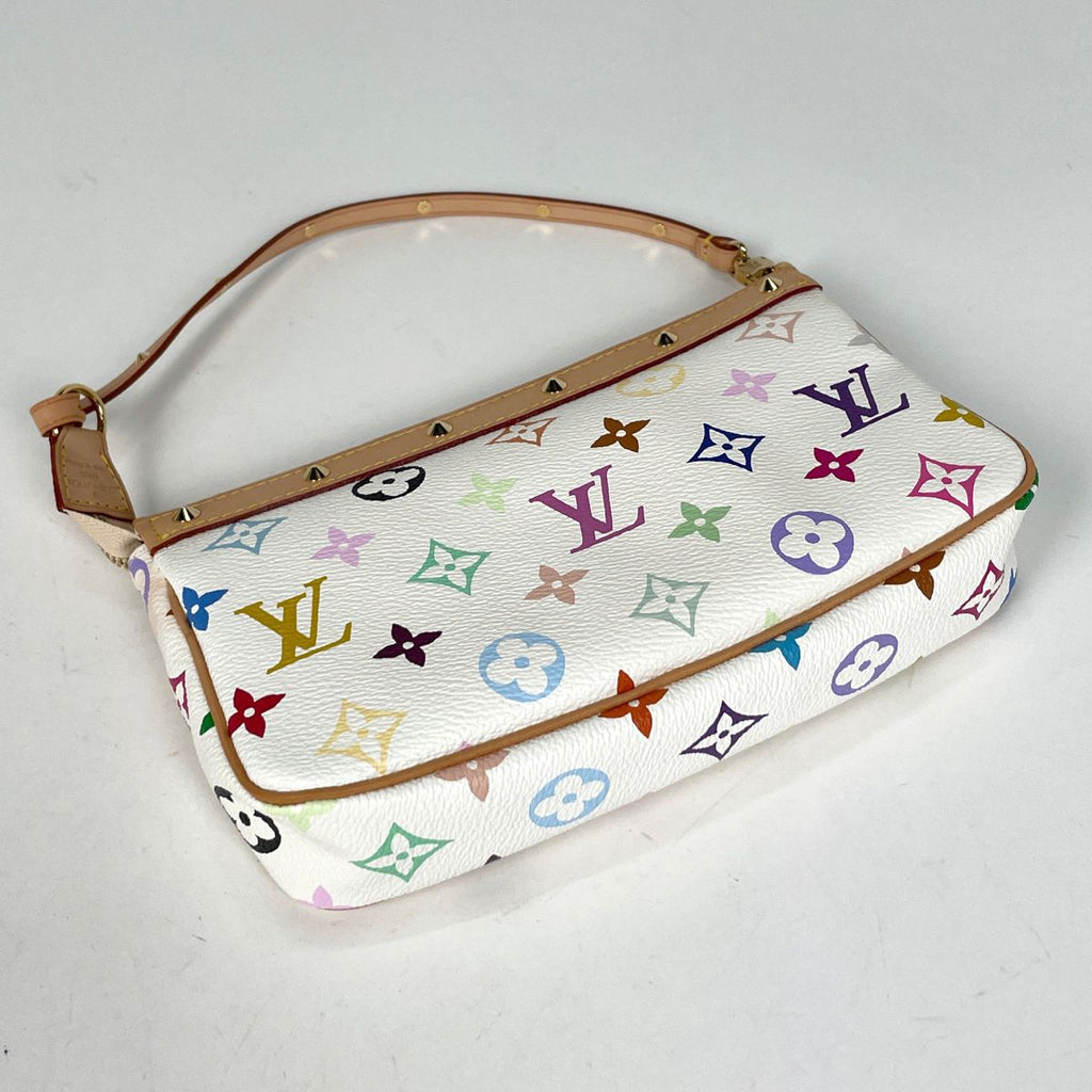 Louis Vuitton Pochette Studs Makeup Pouch Monogram Multicolor Blanc — view 2