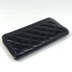 Chanel CC Logo Zip Around Wallet Caviar Leather Black — view 2