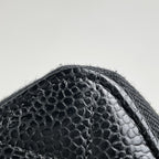 Chanel CC Logo Zip Around Wallet Caviar Leather Black — view 6