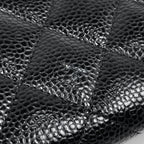 Chanel CC Logo Zip Around Wallet Caviar Leather Black — view 5