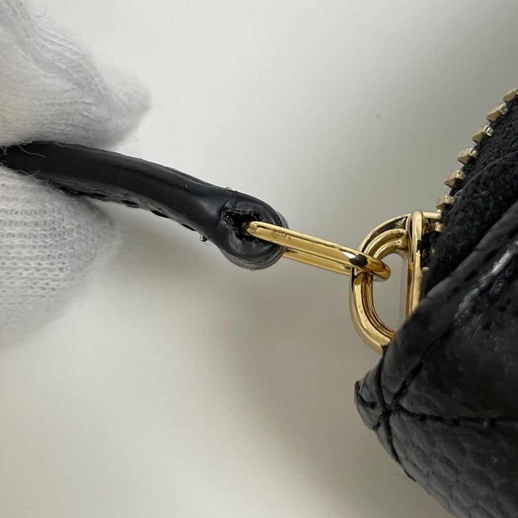 Chanel CC Logo Zip Around Wallet Caviar Leather Black — view 4