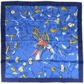 Hermes Carre 90 Neige D'antan Detail Last Year's Snow Scarf Silk Blue Multicolor