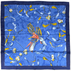 Hermes Carre 90 Neige D'antan Detail Last Year's Snow Scarf Silk Blue Multicolor