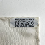 Hermes Carre 90 Au Bord de L'eau Jade Bird Scarf Silk White Blue — view 2