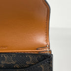 Celine Triomphe Card Case Business Holder Leather Black Brown — view 4