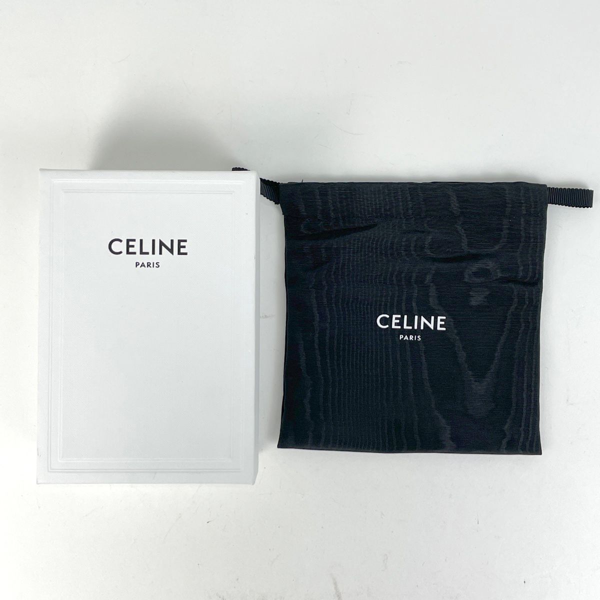 Celine Triomphe Card Case Business Holder Leather Black Brown — view 7