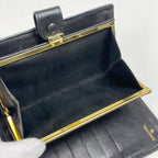 Chanel CC Logo Bifold Wallet Kiss Lock Caviar Leather Black — view 6