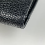 Chanel CC Logo Bifold Wallet Kiss Lock Caviar Leather Black — view 3