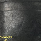 Chanel CC Logo Bifold Wallet Kiss Lock Caviar Leather Black — view 5