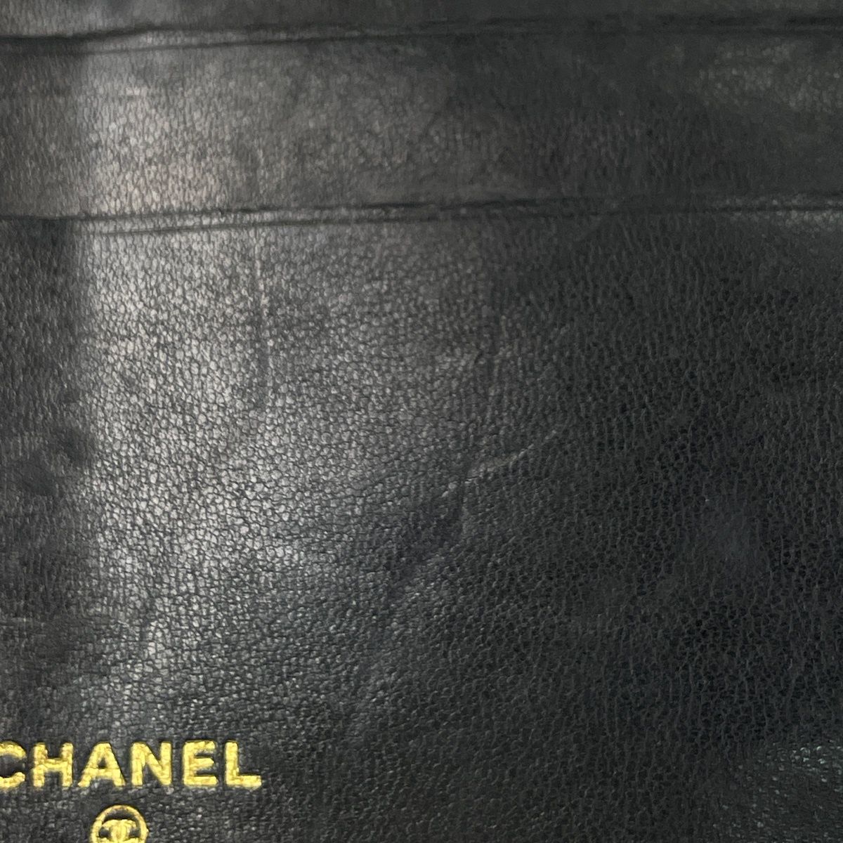 Chanel CC Logo Bifold Wallet Kiss Lock Caviar Leather Black — view 5